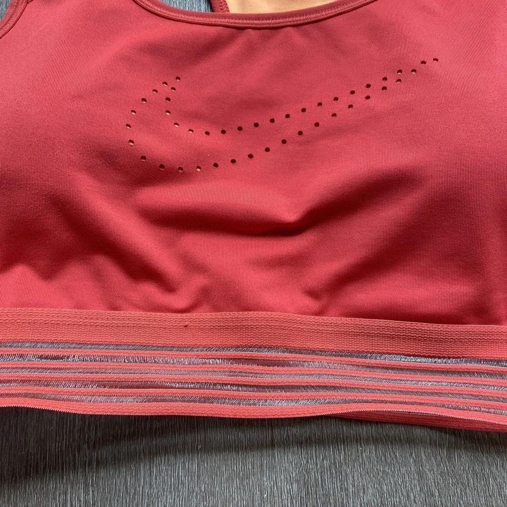 NIKE Laser Cut Swoosh Logo Elastic Band Women's Size Large Racerback
